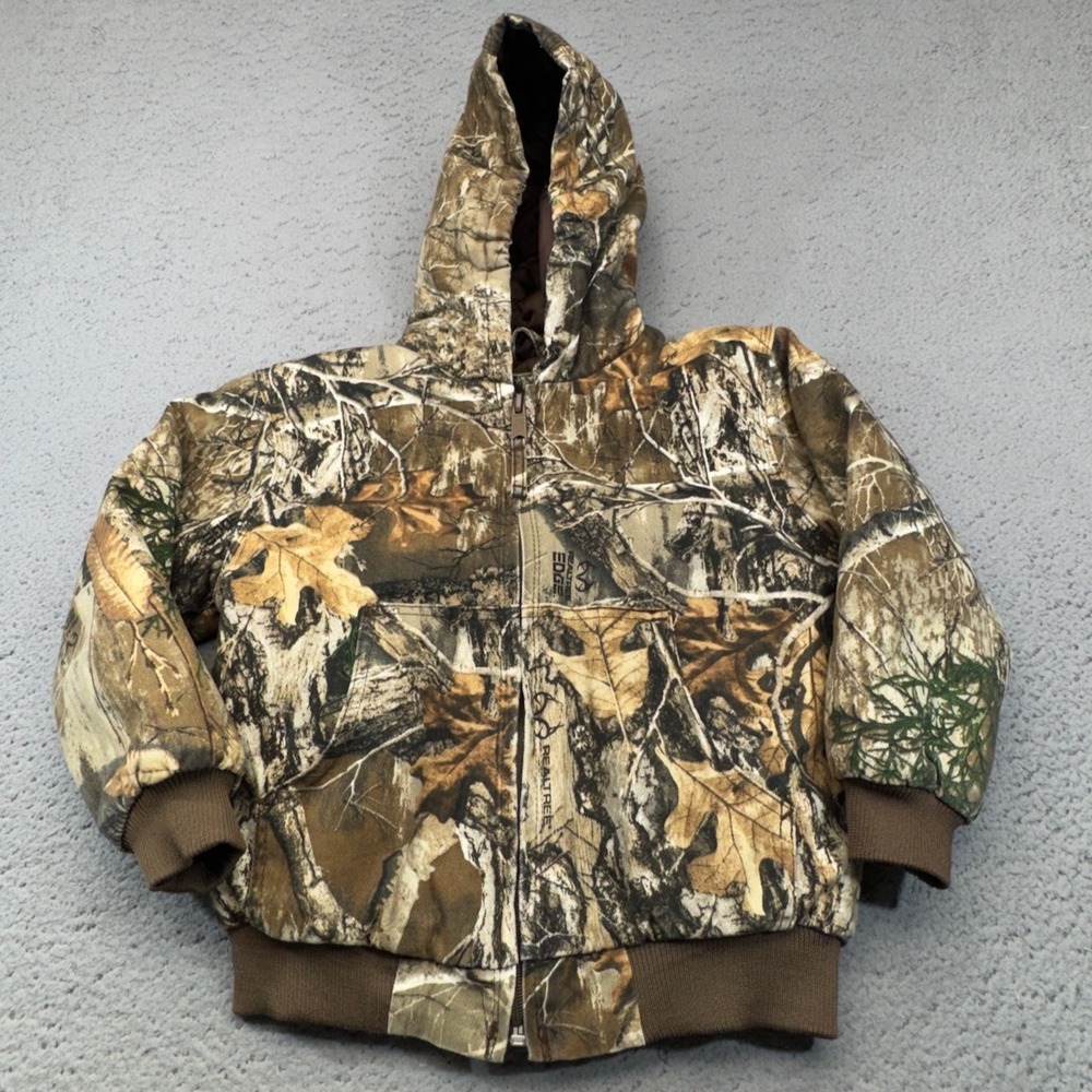 Blue Mountain Kids Camo Jacket Youth Small S Brown Realtree Edge Hunting Coat